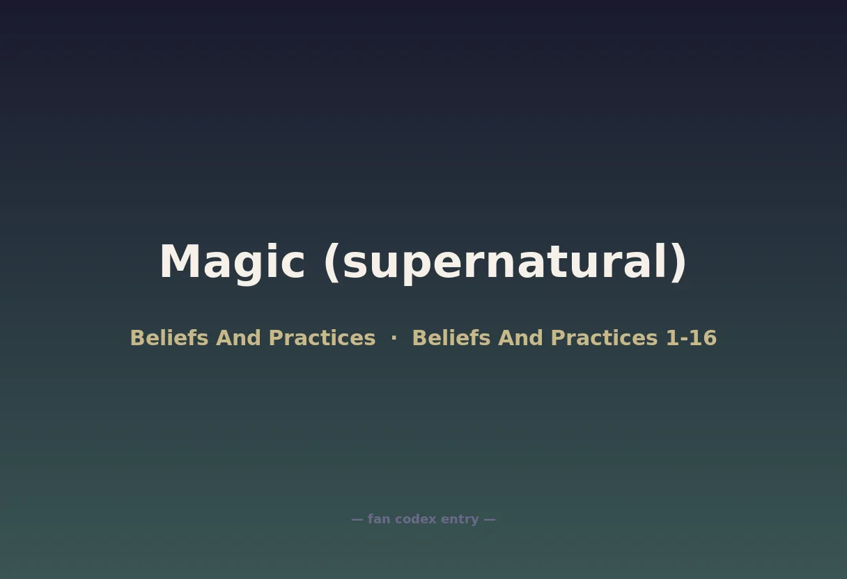 Magic (supernatural)