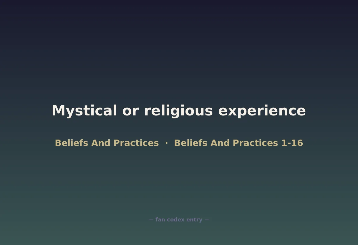 Mystical or religious experience